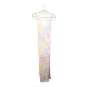 PQ Swim Ella Coverup XS/S Pastel Tie Dye Midi Slip Dress Resort Beach